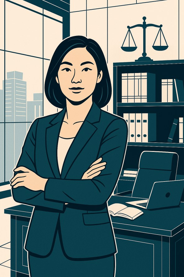 Portrait illustration of Jessica Tran, attorney and founder